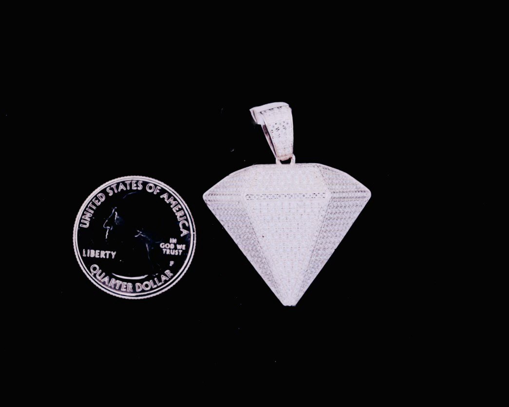 Sterling Silver VVS Moissanite- Diamond shape Pendant
