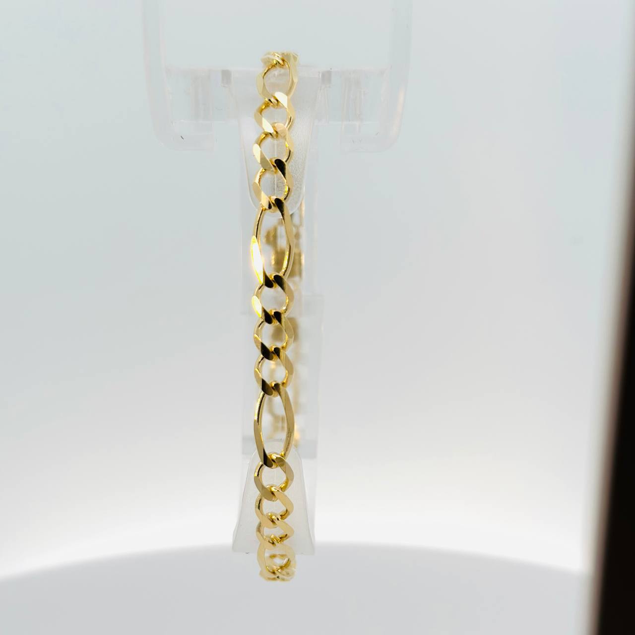 14K Solid Yellow Gold Figaro Chain Bracelet – 3.5mm