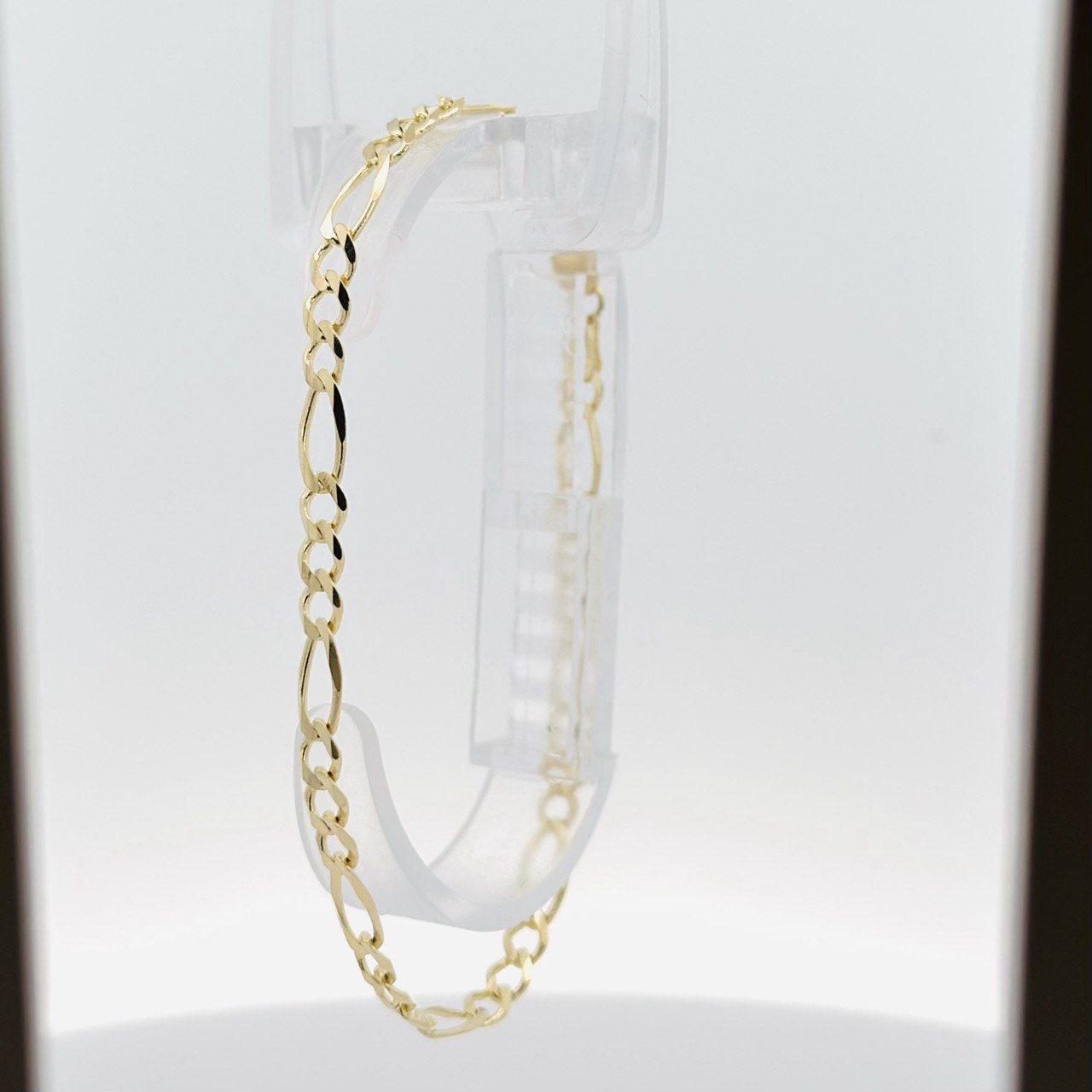 14K Solid Yellow Gold Figaro Chain Bracelet – 4mm