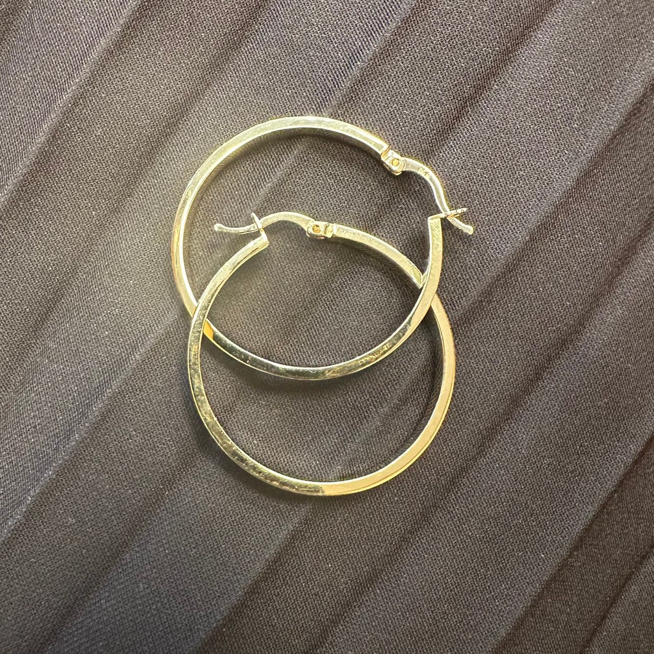 14K Yellow Gold Hoop Earrings – 1.3Inch